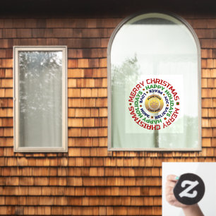 Merry Christmas Happy Holiday Business Logo Custom Window Cling