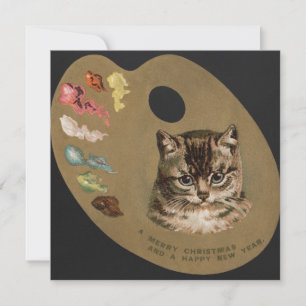 Merry Christmas/Happy Holidays Cat Note Card