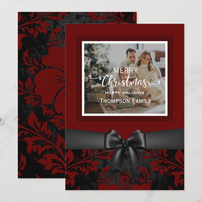 Merry Christmas happy holidays custom script Invitation (Front/Back)
