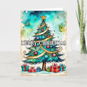 Merry Christmas   Happy Holidays Holiday Card