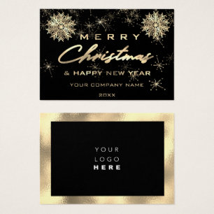 Merry Christmas Happy Holidays Name Logo Gold