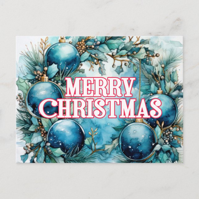 Merry Christmas | Happy Holidays Postcard (Front)