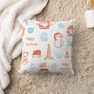 Merry Christmas & Happy Holidays Winter Personaliz Throw Pillow