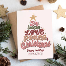 Merry Christmas Happy Holidays Xmas Tree Family