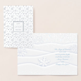 Merry Christmas & Happy New Year! 2020 XMAS Snow Foil Card