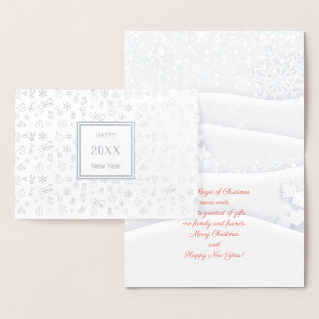 Merry Christmas & Happy New Year! 2022 XMAS Snow Foil Card (Display)