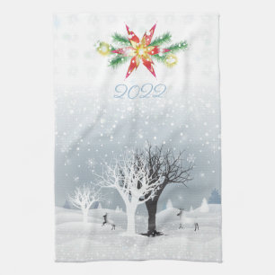 Merry Christmas & Happy New Year! 2022 XMAS Snow K Kitchen Towel
