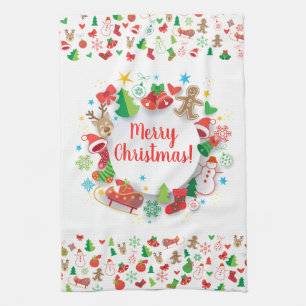 Merry Christmas & Happy New Year 2024 XMAS Snowman Kitchen Towel