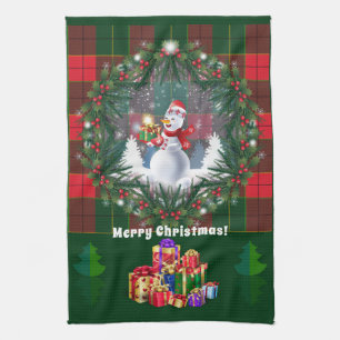 Merry Christmas & Happy New Year 20XX Snowman Kitchen Towel