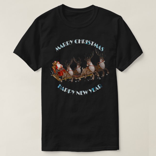 Merry Christmas Happy New Year 9 T-Shirt (Design Front)