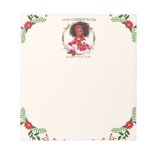 Merry Christmas & Happy New Year Black Girl Magic Notepad