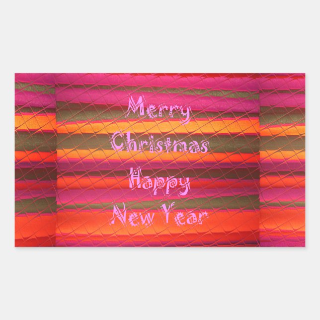 Merry Christmas Happy New Year Canvas Colour Desig Sticker (Front)