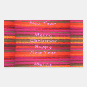 Merry Christmas Happy New Year Canvas Colour Desig Sticker