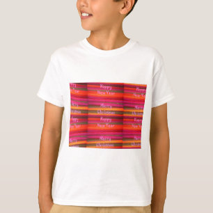 Merry Christmas Happy New Year Canvas Colour Desig T-Shirt