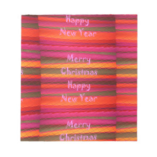 Merry Christmas Happy New Year Canvas Colour Notepad