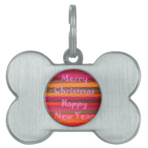 Merry Christmas Happy New Year Collection Pet ID Tag