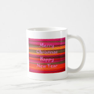 Merry Christmas Happy New Year Colour Design Coffee Mug