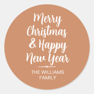 Merry Christmas Happy New Year Envelope Seal