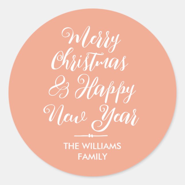 Merry Christmas Happy New Year Envelope Seal (Front)