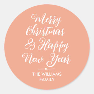 Merry Christmas Happy New Year Envelope Seal