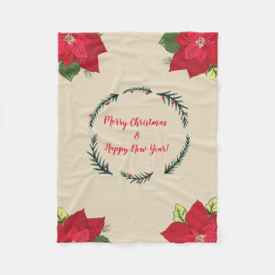 Merry Christmas, Happy New Year Fleece Blanket