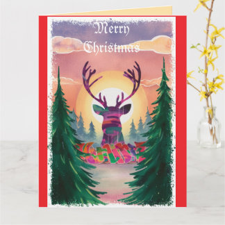 Merry Christmas Happy New Year Floral Holiday Card