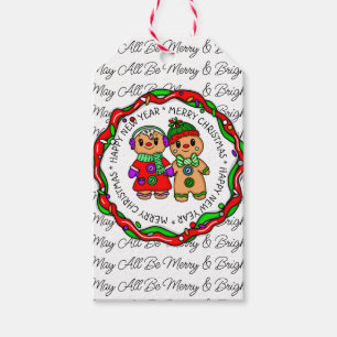 Merry Christmas   Happy New Year   Gingerbread Man Gift Tags