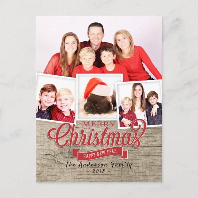 Merry Christmas Happy New Year Greeting Photo Card (Front)