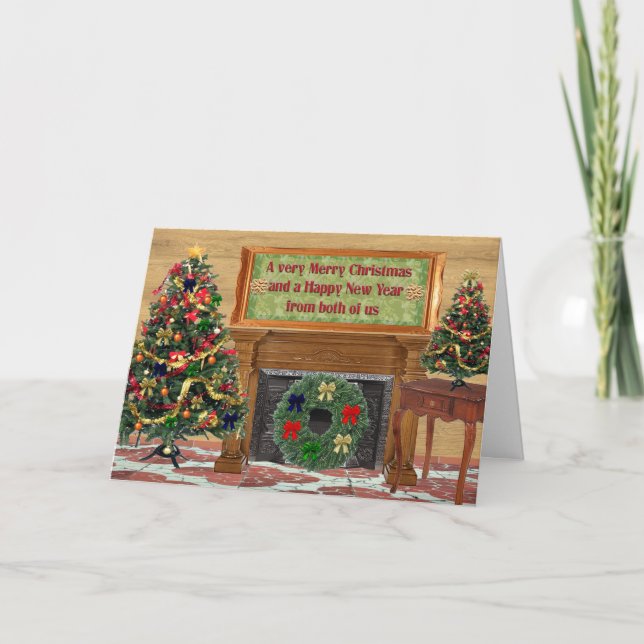 Merry Christmas, Happy New Year Holiday Card (Front)