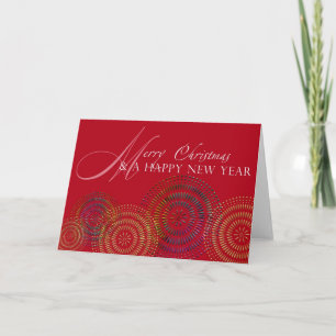 merry christmas happy new year holiday card