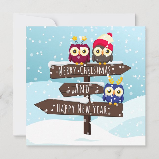 Merry Christmas/Happy New Year Holiday Card (Front)