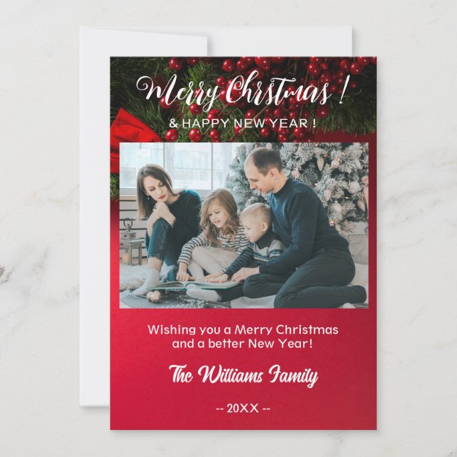 Merry Christmas & Happy New Year Holiday Card (Front)