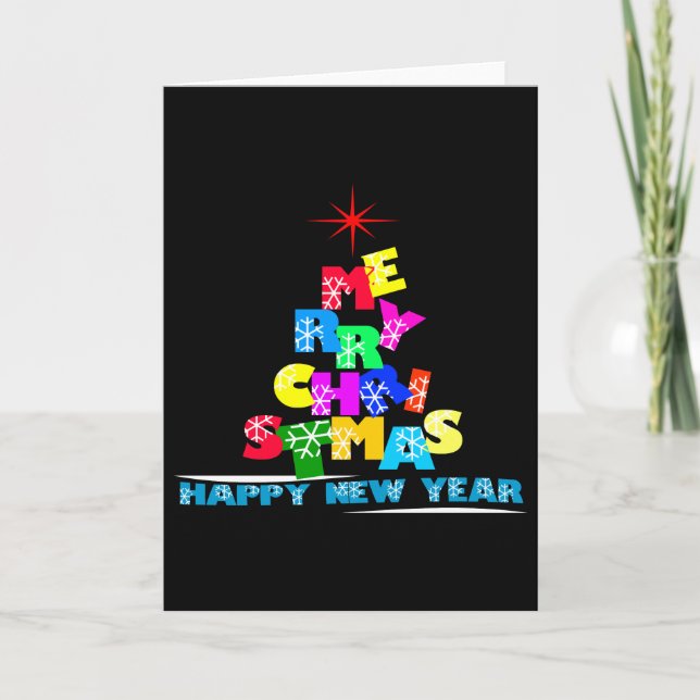 Merry Christmas Happy New Year Holiday Card (Front)
