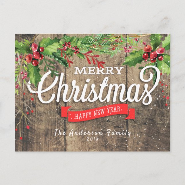Merry Christmas & Happy New Year Holiday Greetings (Front)
