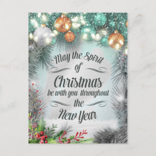 Merry Christmas  Happy New Year Holiday Greetings Postcard