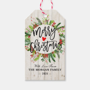Merry Christmas Happy New Year Holiday Santa Party Gift Tags