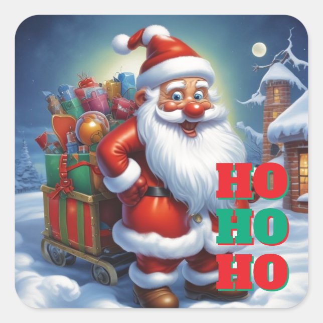 Merry Christmas Happy New Year Holiday Season Square Sticker (Front)