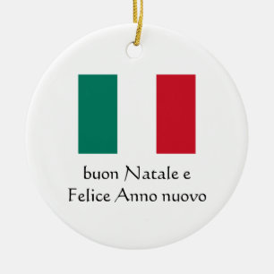 Merry Christmas  & Happy New Year Italian Ornament
