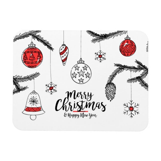 Merry Christmas & Happy New Year Magnet (Horizontal)