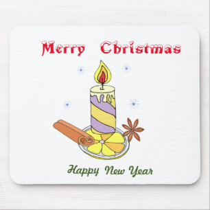 Merry christmas Happy New Year Mouse Pad