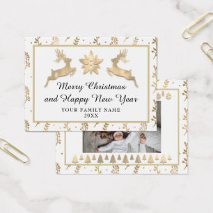 Merry Christmas Happy New Year Name White Gold 