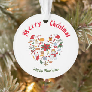 Merry christmas Happy New Year   Ornament