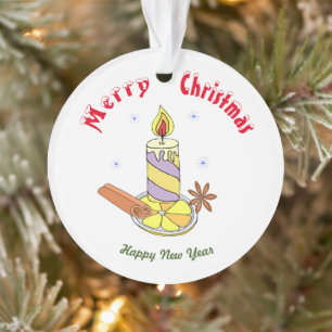 Merry christmas Happy New Year   Ornament