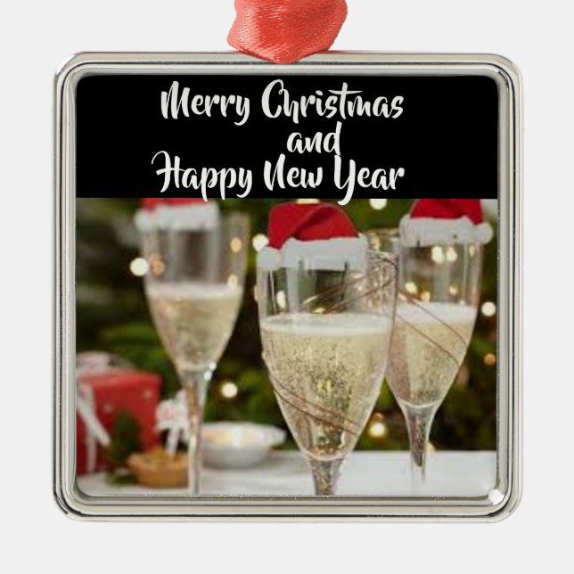 "MERRY CHRISTMAS/HAPPY NEW YEAR" ORNAMENT (Front)