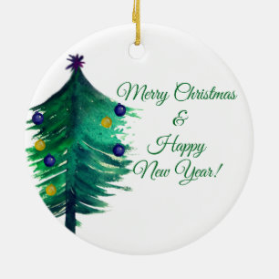 Merry Christmas, Happy New Year Ornament