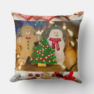 Merry Christmas & Happy New Year Ornament Design Throw Pillow