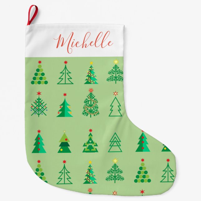 Merry Christmas & Happy New Year! Ornaments Large Christmas Stocking (Front)