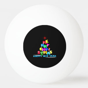 Merry Christmas Happy New Year Ping Pong Ball