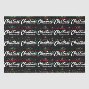 Merry Christmas Happy New Year Seamless Pattern  Tissue Paper