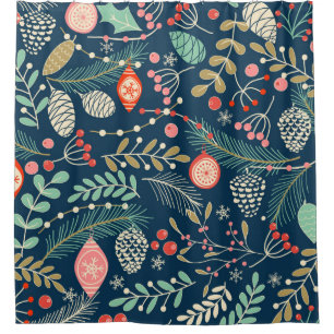 Merry Christmas, Happy New Year seamless pattern w